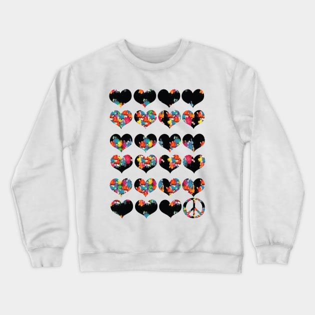 LOVE LOVE & PEACE Crewneck Sweatshirt by CindyS